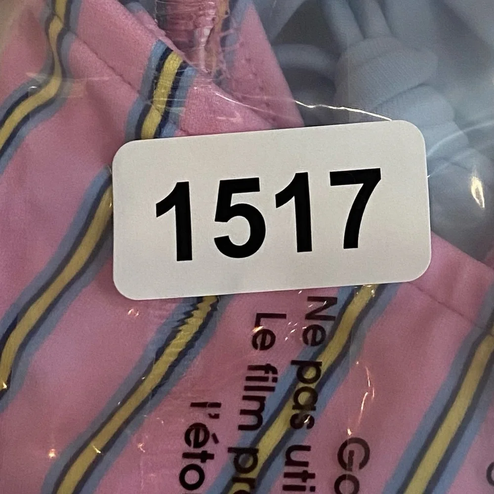 New! Frankie's Bikinis x Pink Rosemary Striped Bikini Bottom M 1517